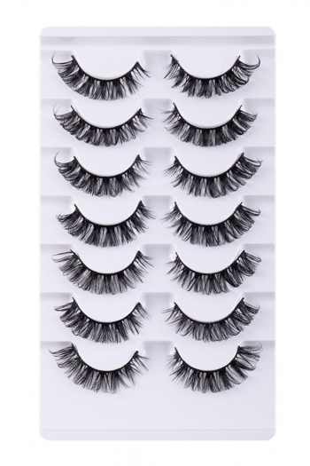 seven pair set curly synthetic false eyelashes with box(length:35mm)#22#