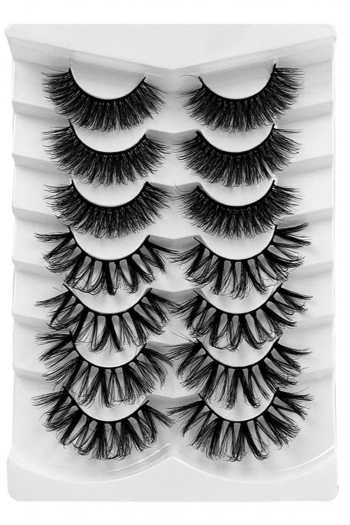 seven pair set thick curly synthetic false eyelashes with box(mixed length)#8#