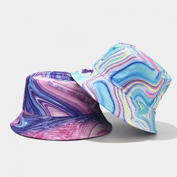 one pc stylish tie dye printing outdoor bucket hat 56-58cm