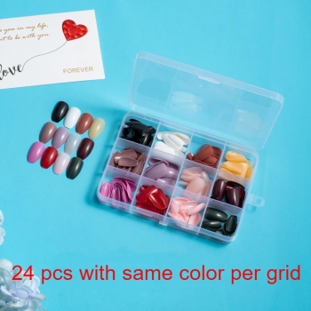two hundred and eighty eight pcs 12 colors short ballet fake nails x3 boxes(contain 36 pcs tapes)