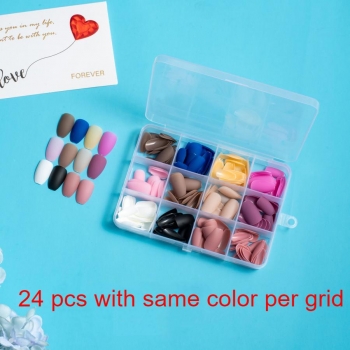 two hundred and eighty eight  pcs 12 colors matte short ballet fake nails x3 boxes(contain 36 pcs tapes)