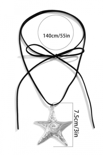 One piece new stylish star pendant flannel simple necklace(length:140cm)