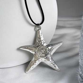One piece new stylish star pendant flannel simple necklace(length:140cm)