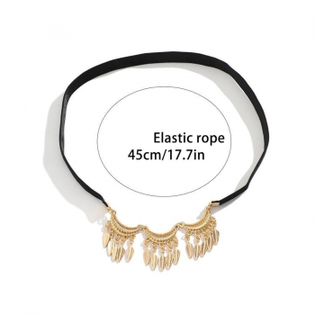 One pc stylish retro 2 colors elastic band leaf tassel body jewelry(length:45cm)