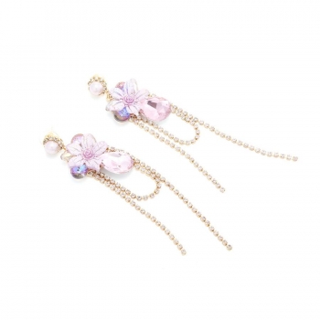 One pair pearl rhinestone chain earrings(length:10.5cm)