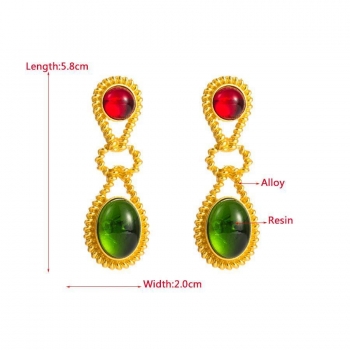 One pair new stylish metal geometric all-match earrings(length:5.8cm)