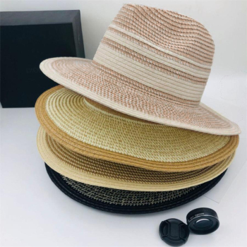 one pc fashion stripe outdoor beach straw hat 56-58cm