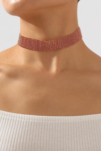 one pc new stylish 2 colors rhinestone light luxury necklace(length:32-42cm)