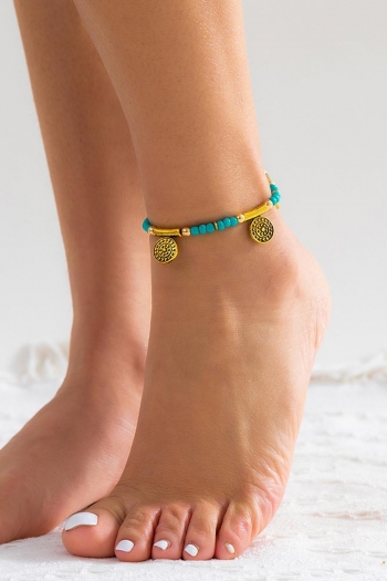 one pc new stylish bohemian beaded coin anklet(length:20cm+5cm)