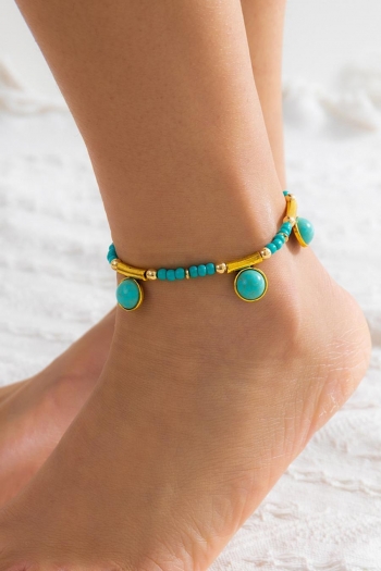 one pc new stylish beaded turquoise bohemian anklet(length:20cm+5cm)