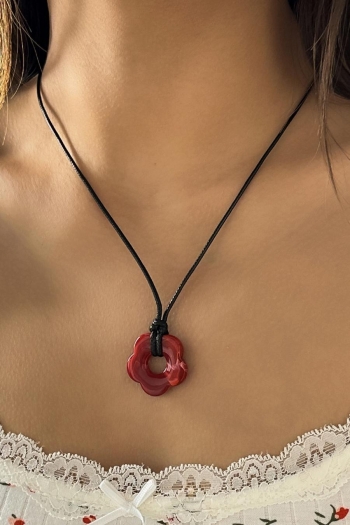 one pc new stylish 8 colors flower pendant adjustable necklace(length:65cm)