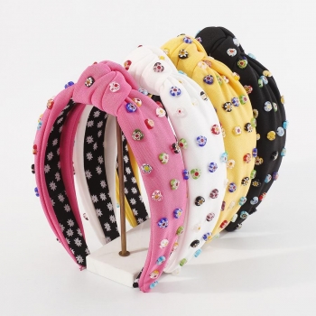 one pc knotted fabric design candy color heart shape decor hair hoop(width:3cm)