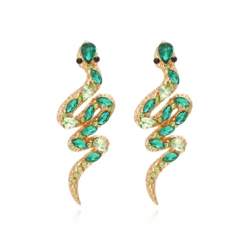 one pair rhinestone snake earrings(length:5.7cm)