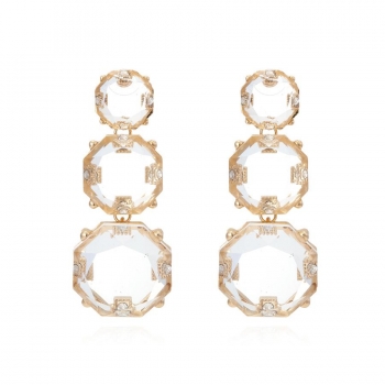 one pair transparent resin rhinestone earrings(length:7cm)