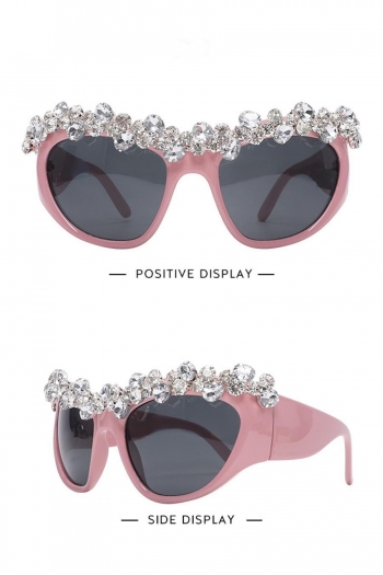 one pc stylish new 4 colors rhinestone decor plastic frame sunglasses
