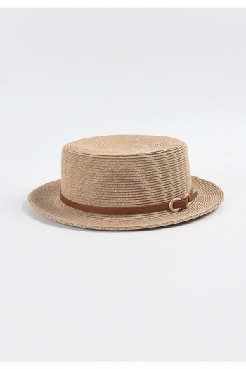 one pc stylish new belt decor straw top hat(56-58cm)