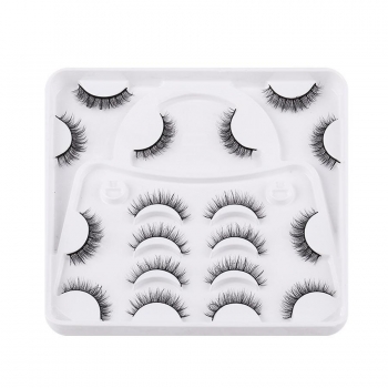 nine pair set synthetic handbag shape tray curly false eyelashes with box(length:35mm)