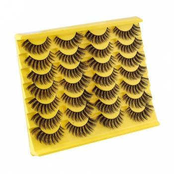 fourteen pair set synthetic thick cross false eyelashes with box(length:35mm)