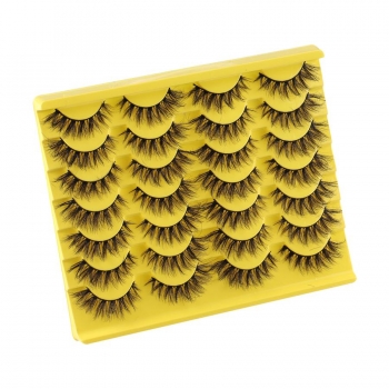 fourteen pair set synthetic long cross false eyelashes with box(length:35mm)