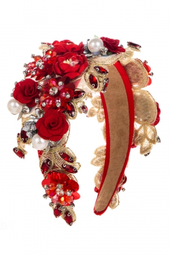 one pc stylish new 6 colors baroque flower decor hair hoop(width:9.5cm)