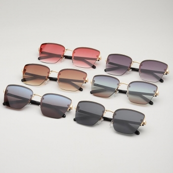 one pc stylish new 6 colors square metal half frame uv protection sunglasses