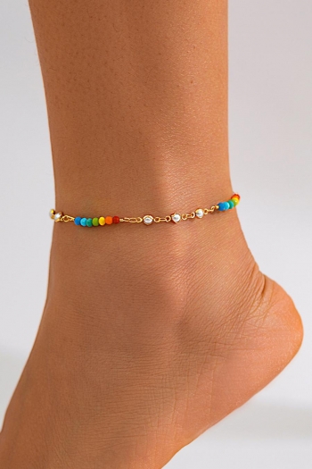 one pc beach metal pearl anklet(length:20+7cm)