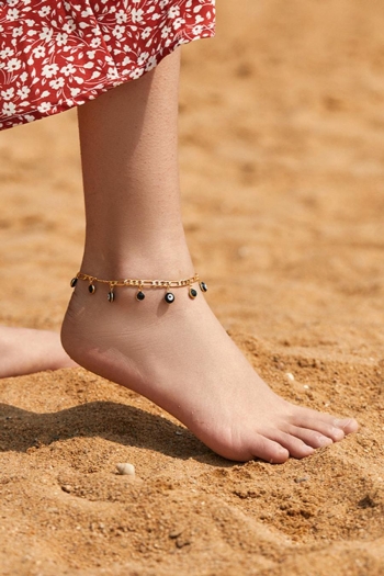 one pc beach evil eye rhinestone anklet(length:21cm)