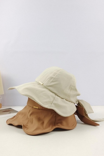 one pc bow uv protection with large brim ruffle bucket hat 56-58cm