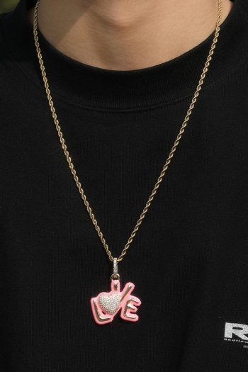 one pc hip hop stainless steel luminous pendant necklace (length:60cm)