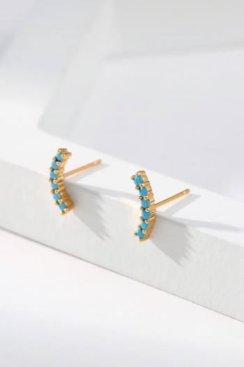 one pair copper turquoise dainty earrings(length:1.4cm)