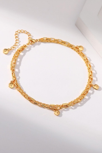one pc two layer beach small disc pendant anklet(length:21cm)