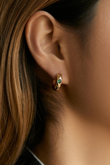 one pair rhinestone hoop earrings(length:1.6cm)