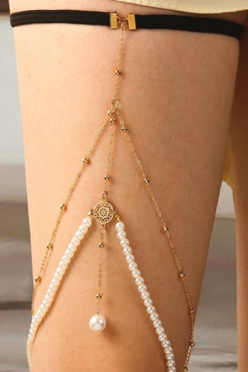 one pc beach pearl metal chain body chain(length:39cm)