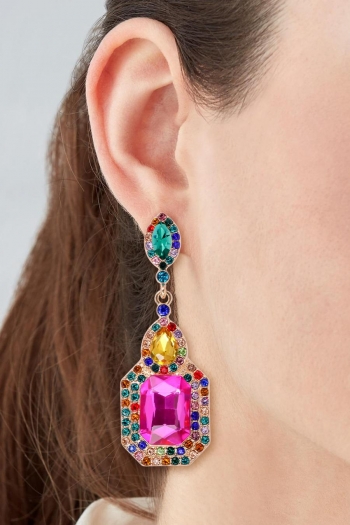 one pair rhinestone retro earrings(length:6cm)