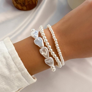 one pc four layer bohemian metal irregular pearl bracelets(length:14+5cm)