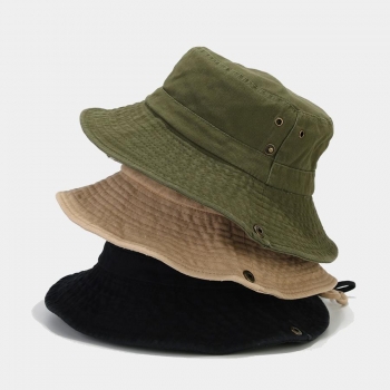 one pc cowboy style cotton outdoor sun protection adjustable bucket hat
