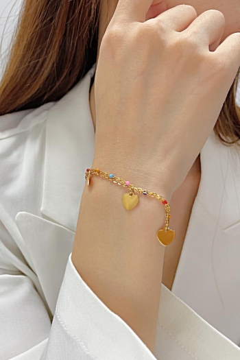 one pc two layer stainless steel heart shape bracelets(length:16+4.5cm)