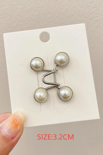 one pair stylish new 2 colors pearl geometric waisted pin(length:3.2cm)