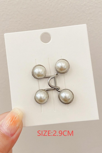 one pair stylish new 2 colors pearl geometric waisted pin(length:2.9cm)