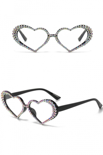 one pc stylish new 7 colors heart shape rhinestone decor sunglasses