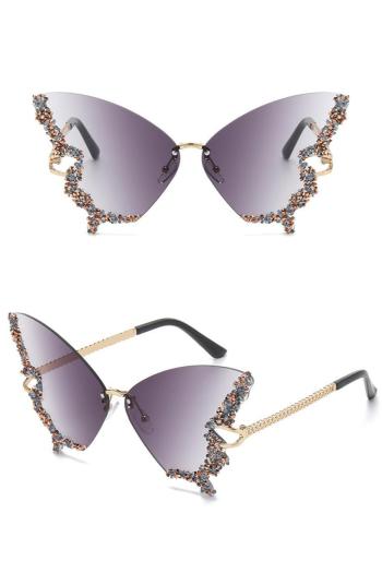 one pc stylish new 6 colors rhinestone butterfly shape uv protection sunglasses