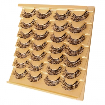 fourteen pair set synthetic segmented cross curly false eyelashes with box(length:35cm)