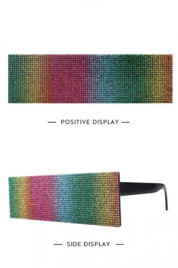 one pc stylish new 6 colors rhinestone rectangle frameless sunglasses