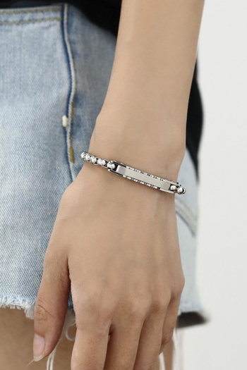 one pc simple stainless steel bracelets(length:180+30mm)