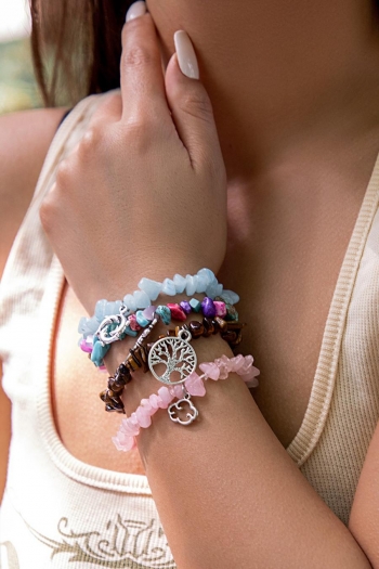 one pc vacation style gravel multi-element pendant bracelets(length:18cm)