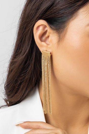 one pair tassel copper earrings(length:10cm)