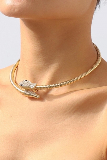 one pc hip hop rhinestone snake necklace(length:5.11in)