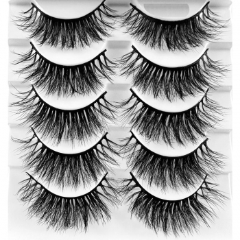 five pair set multi-layer synthetic curly false eyelashes(length:35mm)#1#