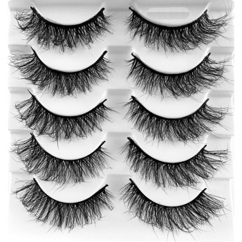 five pair set multi-layer synthetic curly false eyelashes(length:35mm)#3#