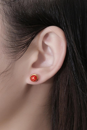 one pc retro titanium steel simple crack earrings(length:7.9mm)